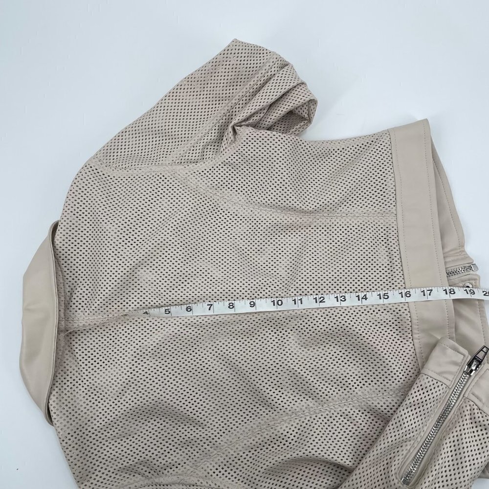 Blank NYC Imelda Cream Perforated Vegan Leather Moto Zip Jacket Womens Small - Picture 10 of 10